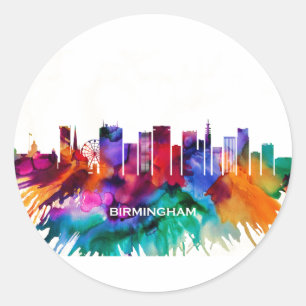Birmingham Skyline Classic Round Sticker