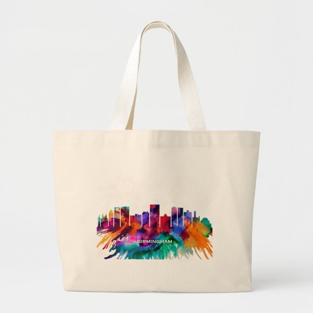 Birmingham Skyline Large Tote Bag (Front)