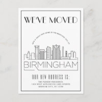 Birmingham Skyline Modern Deco Change of Address