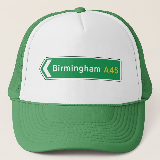 Birmingham, UK Road Sign Trucker Hat (Front)