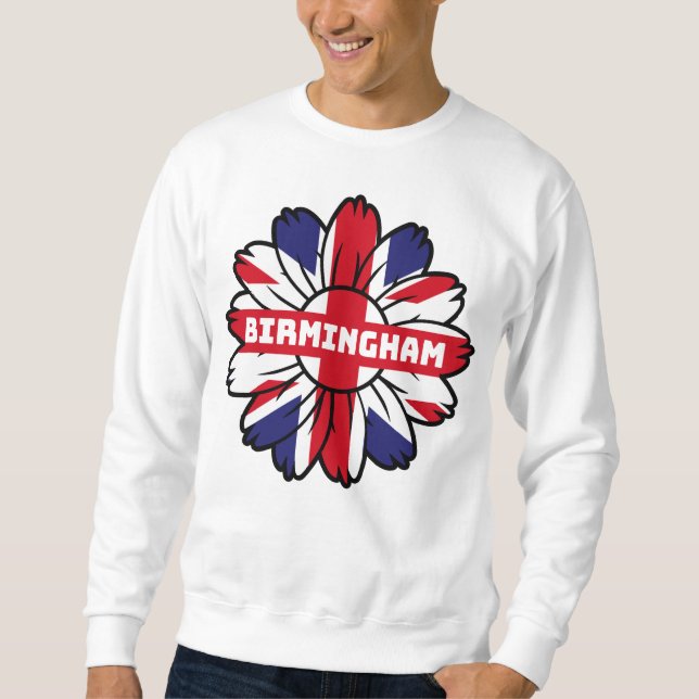 Birmingham Union Jack Sunflower  British Pride Sweatshirt (Front)