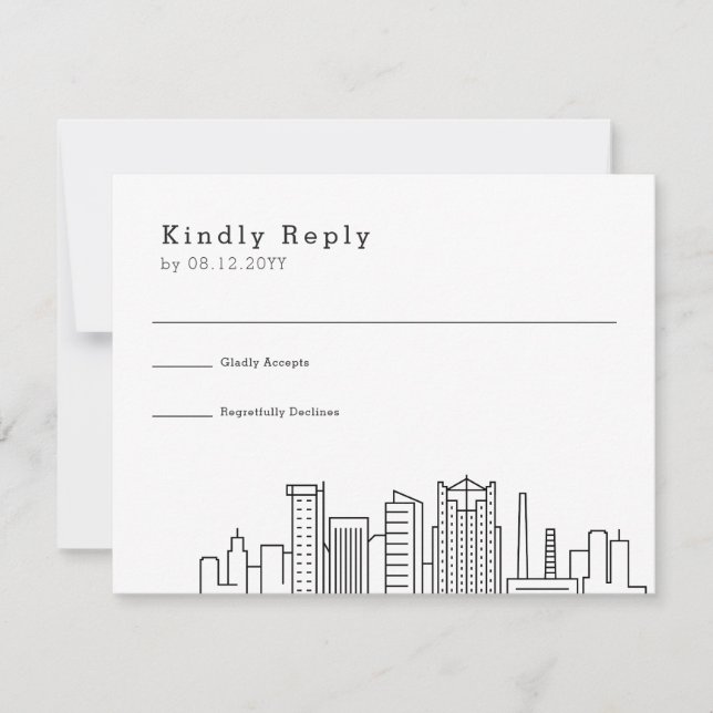 Birmingham Wedding | Stylised Skyline RSVP (Front)