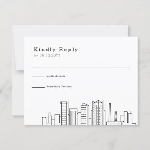 Birmingham Wedding   Stylised Skyline RSVP Card