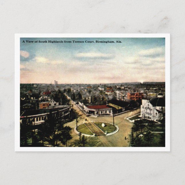 Birminghham AL, South Highlands View Vintage Postcard (Front)