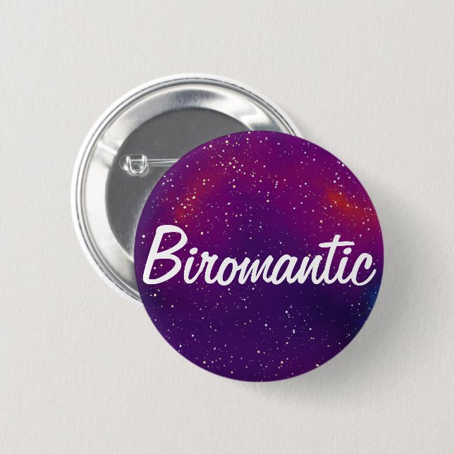 Biromantic Customisable Galaxy Identity 6 Cm Round Badge (Front & Back)