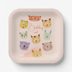 Birtday animal cat Birthday Party  Paper Plate