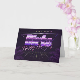 Birte Name Vorname lila retro Karte Geburtstag Card
