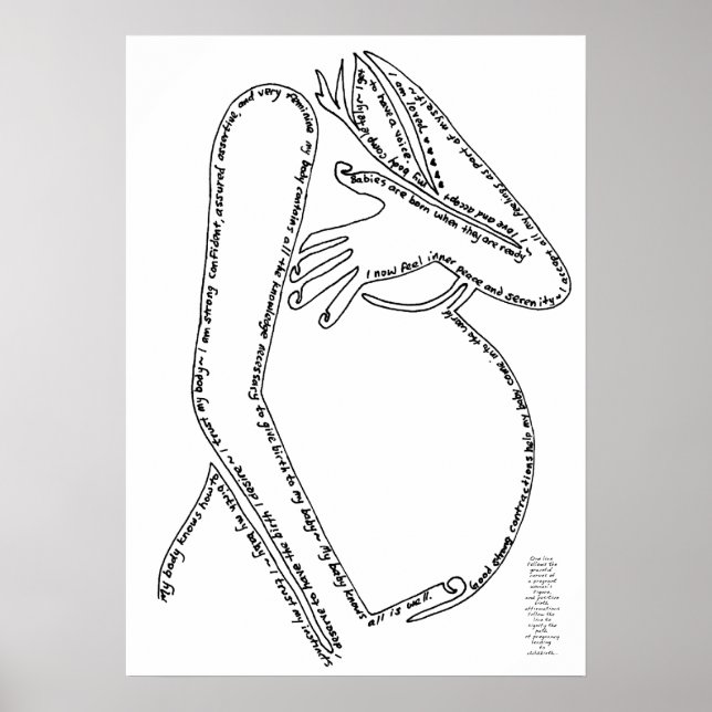 Birth Affirmations Line Art Poster (Front)