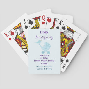 Birth Announcement Baby Bird Playing Cards