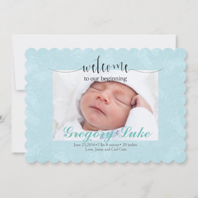 BIRTH ANNOUNCEMENT BABY BOY (Front)