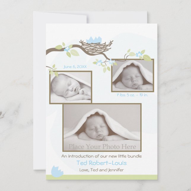Birth Announcement - Baby Boy (Front)
