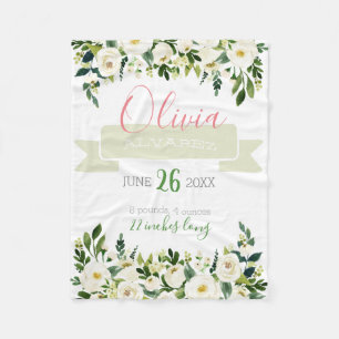 Birth announcement blanket baby stat