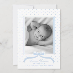 Birth Announcement Bow Polka Dot