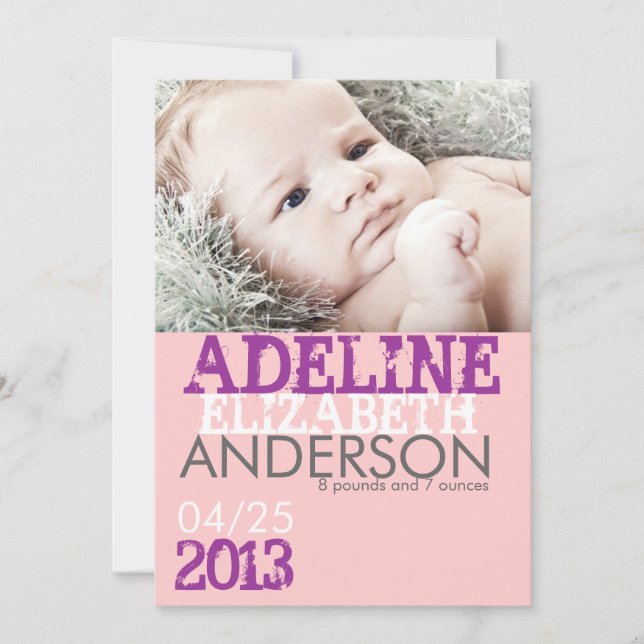 Birth Announcement Card (Front)
