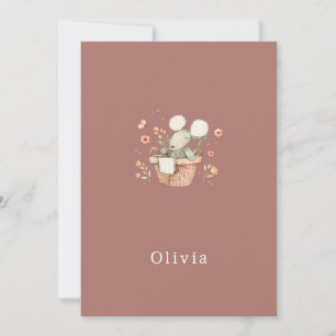 Birth Announcement Card Cute Little Mouse