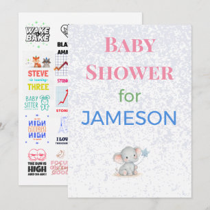 Birth Announcement Card Diaper Raffle Elegant