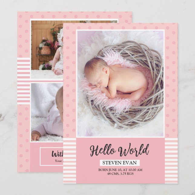 Birth Announcement Card Template (Front/Back)