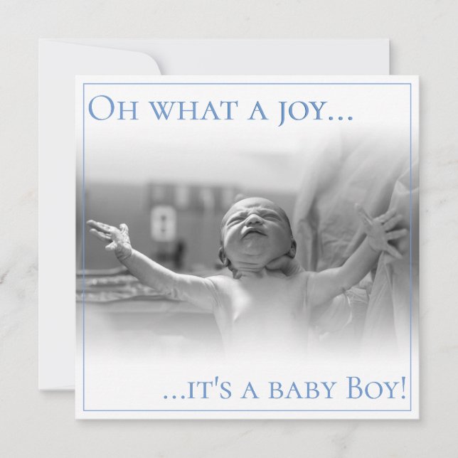 Birth announcement card with baby (Front)