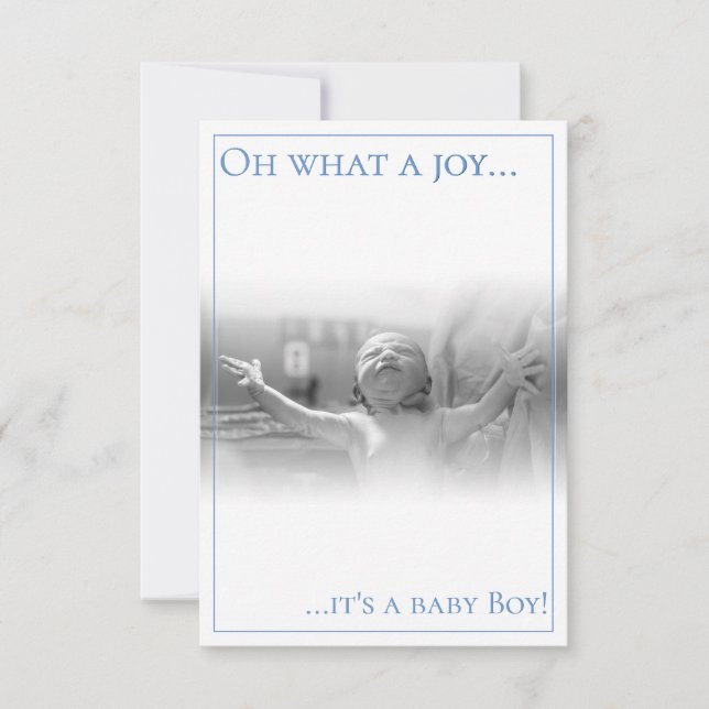 Birth announcement card with baby (Front)