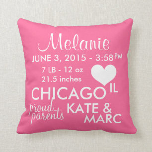 Birth Announcement Fully Customisation Pillow