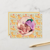  Birth Announcement Happy Cats Playing Sleeping