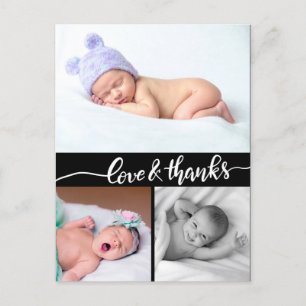 Birth Announcement Love And Thanks Baby Photo Postcard