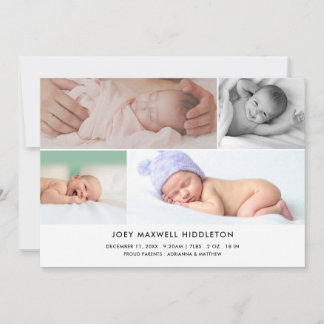 Birth Announcement Minimal Photo Collage