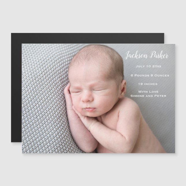 Birth Announcement Newborn baby photo picture (Front/Back)