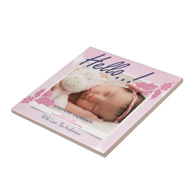 Birth Announcement Personalise Tile (Side)