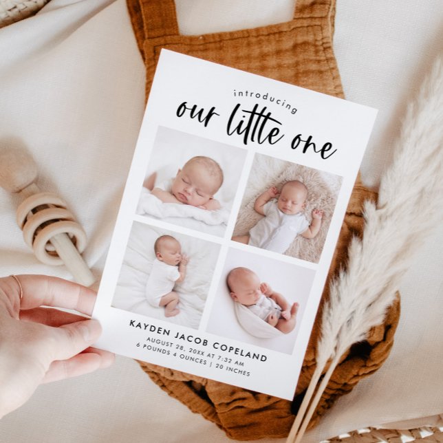 Birth Announcement Photo Card | Our Little One (Creator Uploaded)