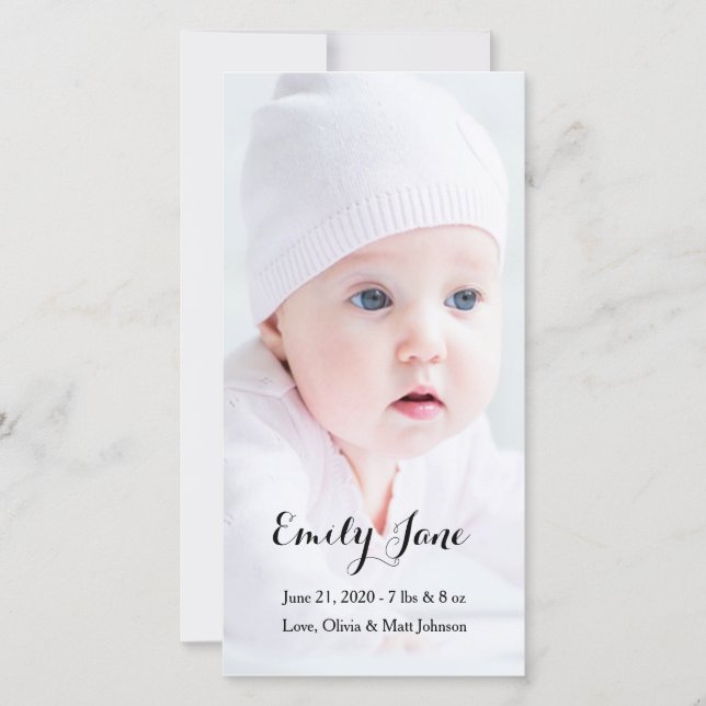 Birth Announcement - Photo Cards (Front)