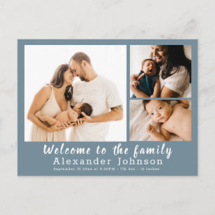 Birth Announcement Photo Collage Postcard