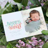 Birth Announcement Photo Postcard | Happy Soul