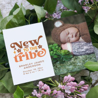 Birth Announcement Photo Postcard New To The Tribe