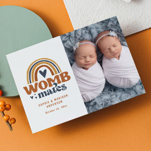 Birth Announcement Photo Postcard Womb Mates