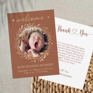 Birth Announcement Photo Welcome Baby 