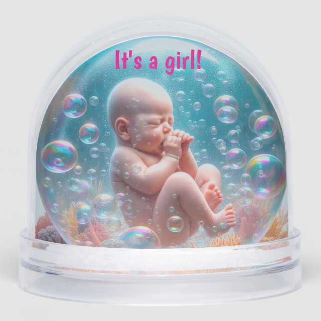 Birth Announcement Snow Globe (Front)
