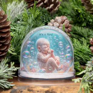 Birth Announcement Snow Globe