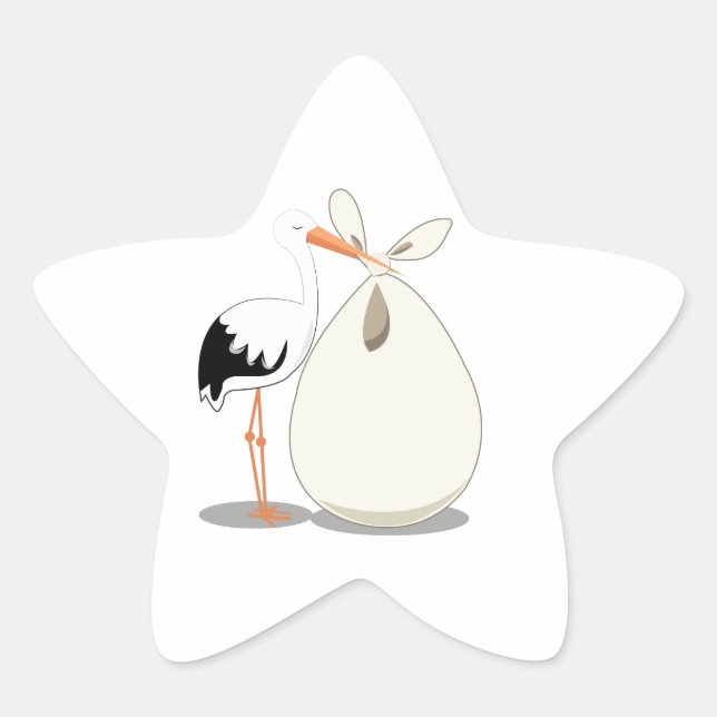 Birth Announcement Star Sticker (Front)