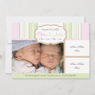 Birth Announcement - Twins