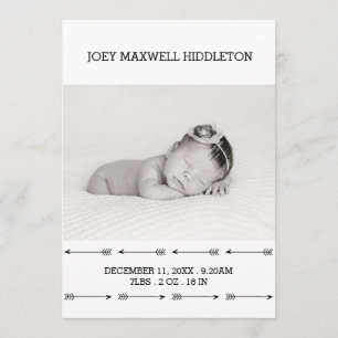 Birth Announcement Two Photos Simple Arrows