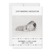 Birth Announcement Two Photos Simple Arrows