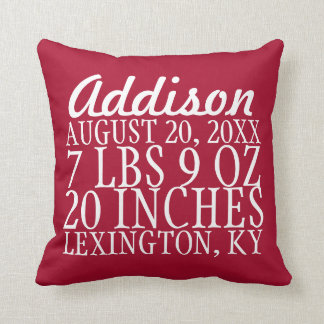 Birth Announcement Typography Pillow - Personalise