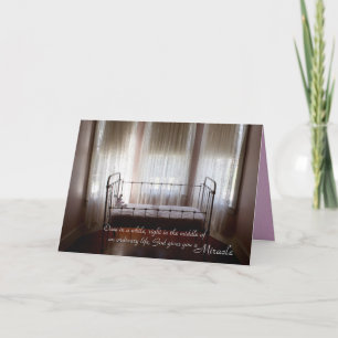 Birth announcement Vintage crib Girl