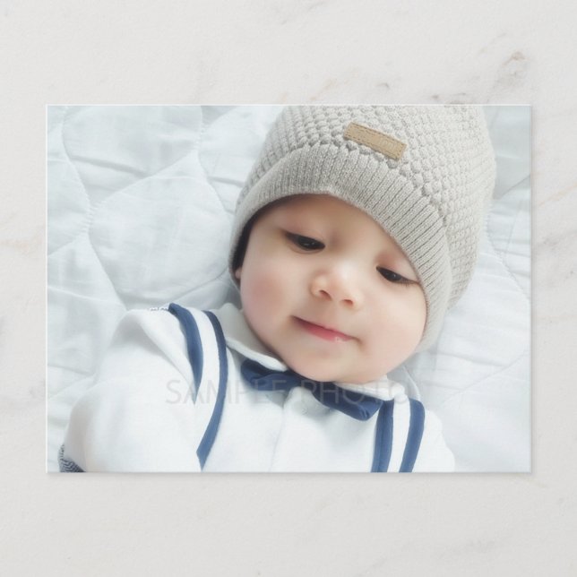 Birth Announcement with Custom Newborn Baby Photo (Front)