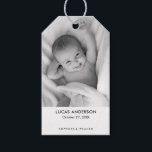Birth Announcement with Custom Newborn Baby Photo  Gift Tags<br><div class="desc">Birth Announcement with Custom Newborn Baby Photo Gift Tags</div>