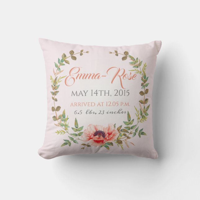 Birth certificate Pillow (Front)