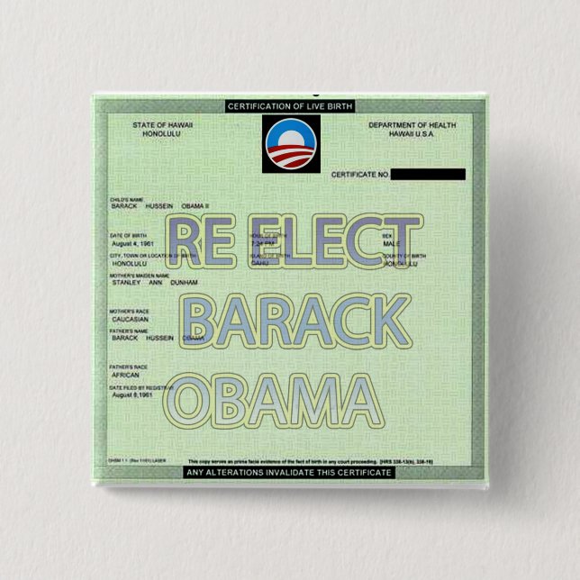 BIRTH CERTIFICATE PROOF BUTTON (Front)