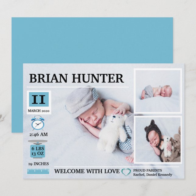 Birth Chart Birth Announcement (Front/Back)