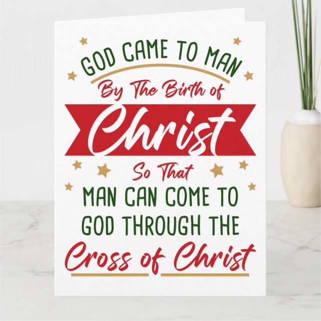 Birth & Cross of Jesus Christ Christmas Faith   Card (Front)